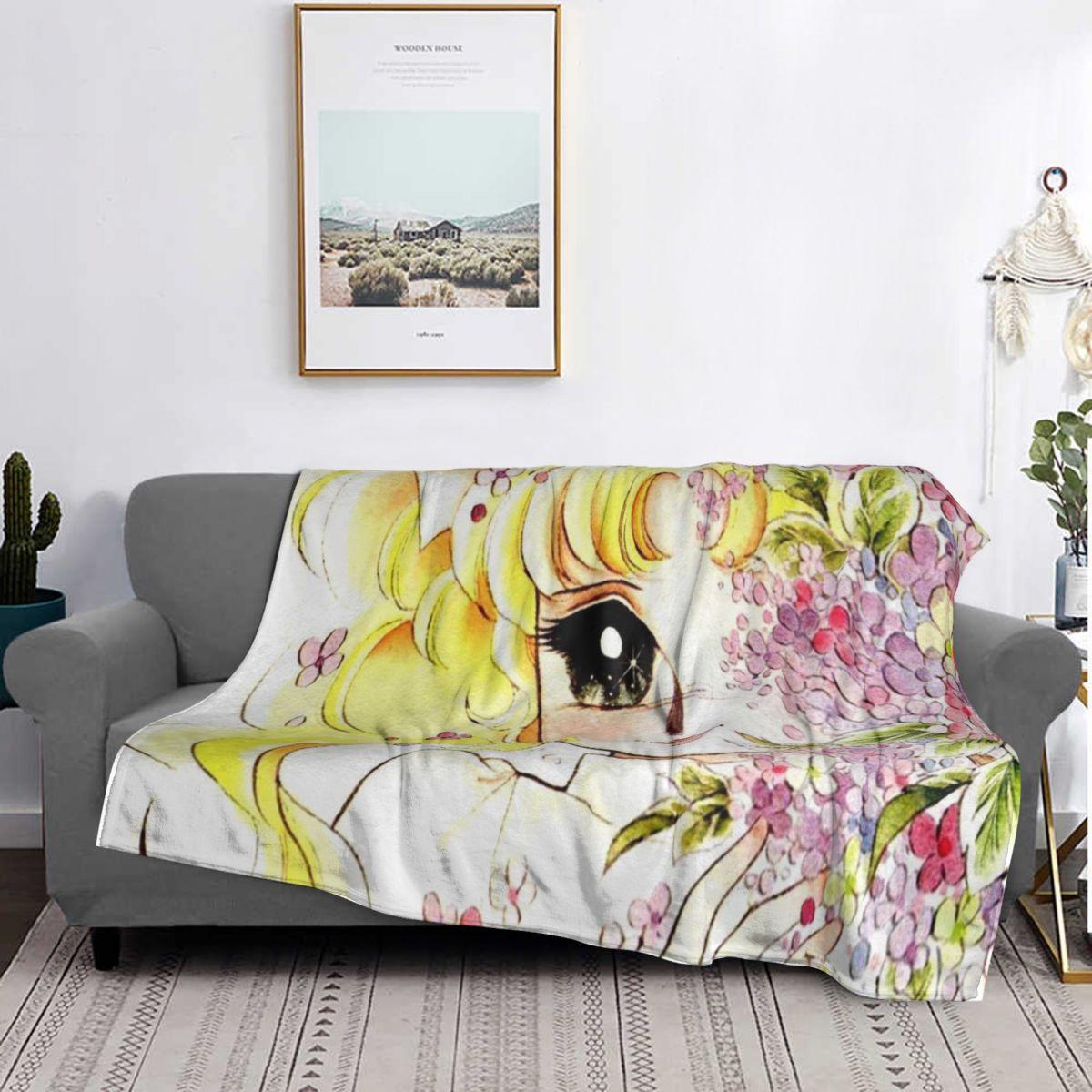 Candy Candy Anime Manga Blanket Soft Warm Flannel Throw Blanket Cover for Bed Living Room Picnic Travel Home Sofa 75X95CM