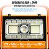 Solar LED flood light Outdoor searchlight Portable camping light Composed of 299 lamp beads With red and blue warning light