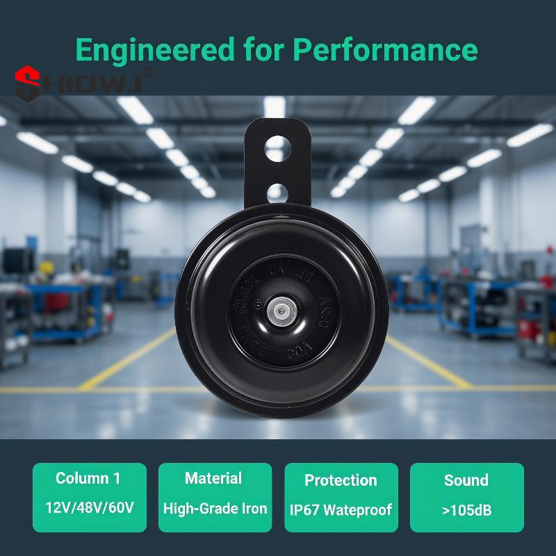 Motorcycle Horn 12V 48V 60V Universal Waterproof Electric Horn Moto Bike Motor ScooterSuper Loud Round Speaker