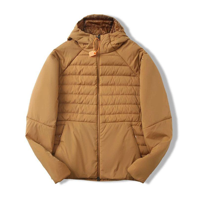 Niaojia Outdoor Lightweight Jacket down Coat Men s Winter Hooded Cotton Jacket Export Men s Cotton Coat Khaki L