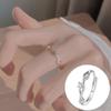 Exquisiter offener Goldring: Japanischer & Koreanischer Stil, Dünnes Band mit Diamanten besetzt, Stapelbarer & Eleganter Fingerschmuck