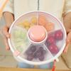 Circular Rotating Lunch Box Snack Container Moisture Proof Sealed Fruit Tray Spinner Candy Box Portable Melon Seed Storage Box