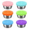 Sauce Cup Silicone Cover Leak-proof Salad Tomato Sauce Bento Saucer 304 Stainless Steel Sauce Cup with Cover Small Storage Box