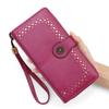 Women's Oil Wax Leather Zipper Wallet with Coin Purse & ID Holder