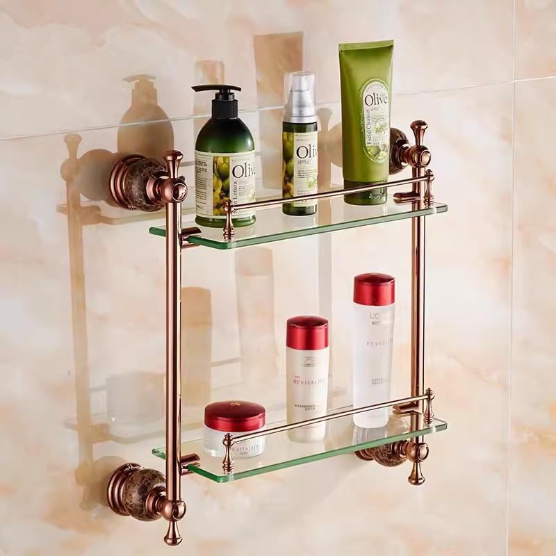 Bathroom Accessories Bath Shelf Rose Gold Paper Holder,Towel Bar,Soap Holder,Towel Rack,Glass Shelf,Hook Bathroom Hardware Brass