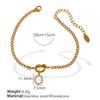 Gold Plated Letter Knot Charm Bracelet Women 26 Alphabet Initials Titanium Steel Luxury Minimalist Jewelry
