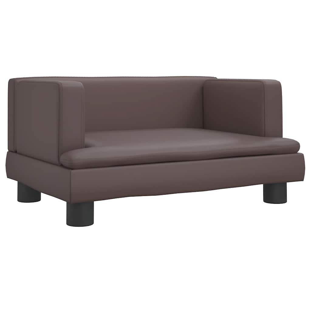 Kids Sofa Brown 60x40x30 cm PU Leather