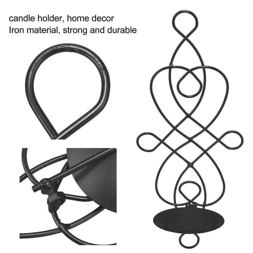2pcs White Gold Black Metal Candle Holder Iron Foldable Candle Sconce Living Room Décor чёрный