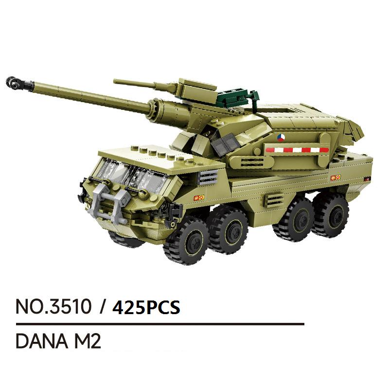 Non-Toxic 425Pcs Dana M2 Ww2 Military Soldiers Army Weapon Armored Vehicle Tank Building Blocks Model Diy Bricks Children'S Diy Toys Gift