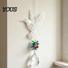 Sun Catcher Hanging Metal Hummingbird Suncatcher, Faux Crystal Prisms Window Multi-layered Suncatcher Rainbow Maker Ornament for Garden, Home