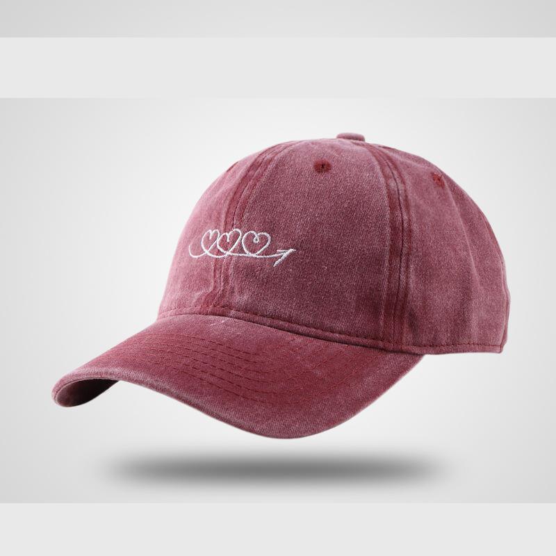 

Vintage Washed Baseball Cap Unisex Embroidered Arrow Design Streetwear Love Hat For Men Women Summer Outdoor Travel Sun Hat 56-58cm вино красного