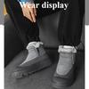 Mens Trendy Large Size Soft Sole Increase Height Winter Warm Fur Snow Boots Padded Lined Ankle Boots Anti-slip Hiking Casual Sports Martin Boots