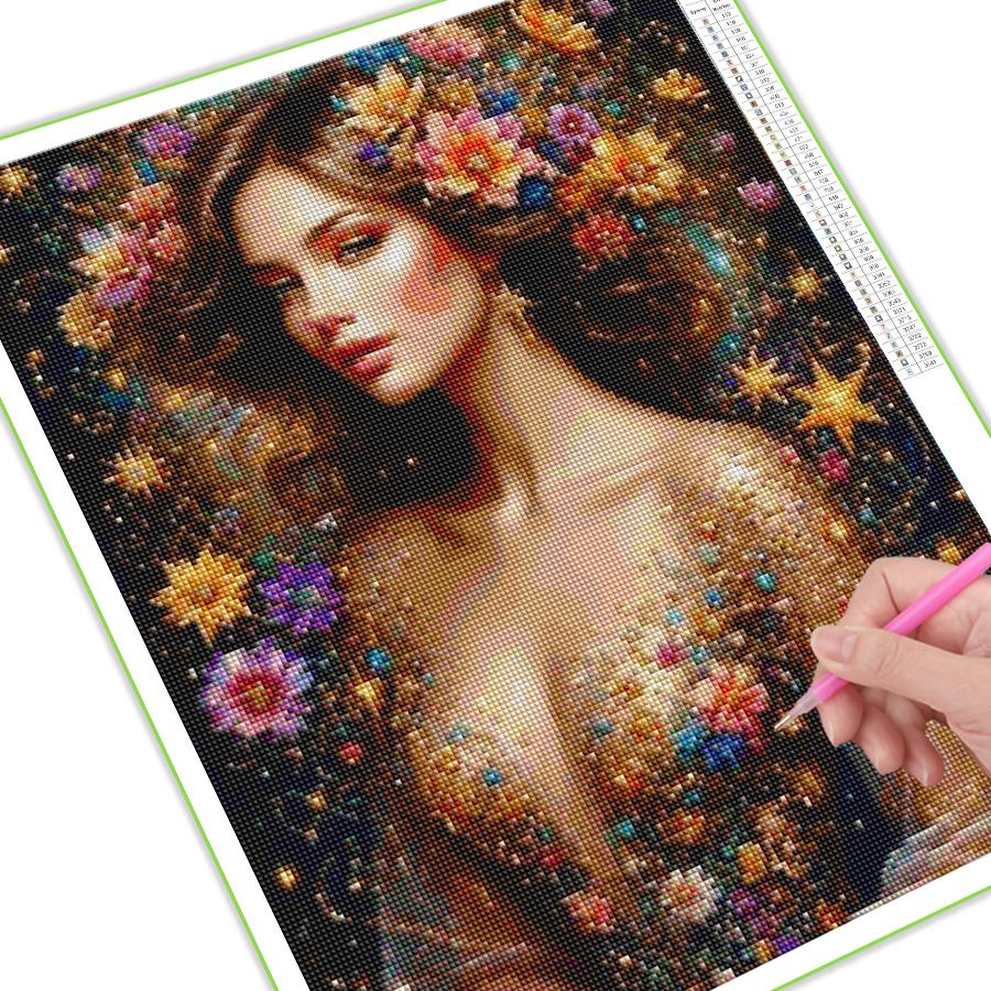 Diamond Painting New Collection Sexy Women Flower Diy Full Rhinestone Embroidery Girl Mosaic Cross Stitch Kits Wall Decor