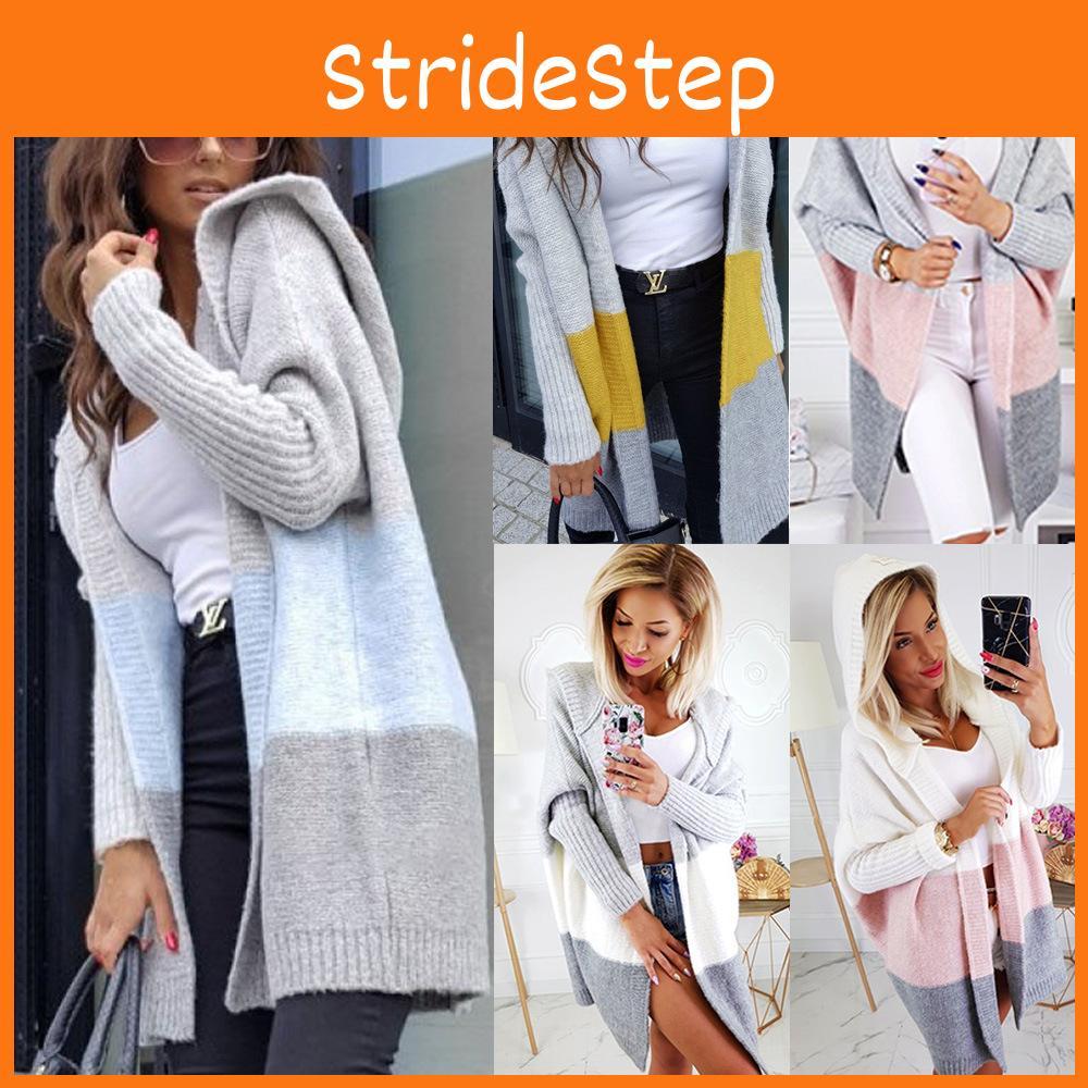 Ladies Long Hooded Cardigan Knitted Sweater Coat For Winter Casual Plus Size Style