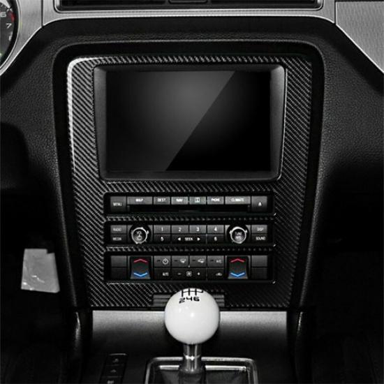 Carbon Fiber Central Control CD Panel Cover Sticker For Ford Mustang 2009-2013