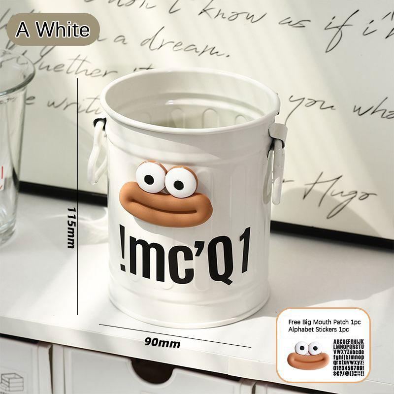 Big Mouth" Iron Pen Container Iron Pen Holder Student Desktop Iron Barrel Office