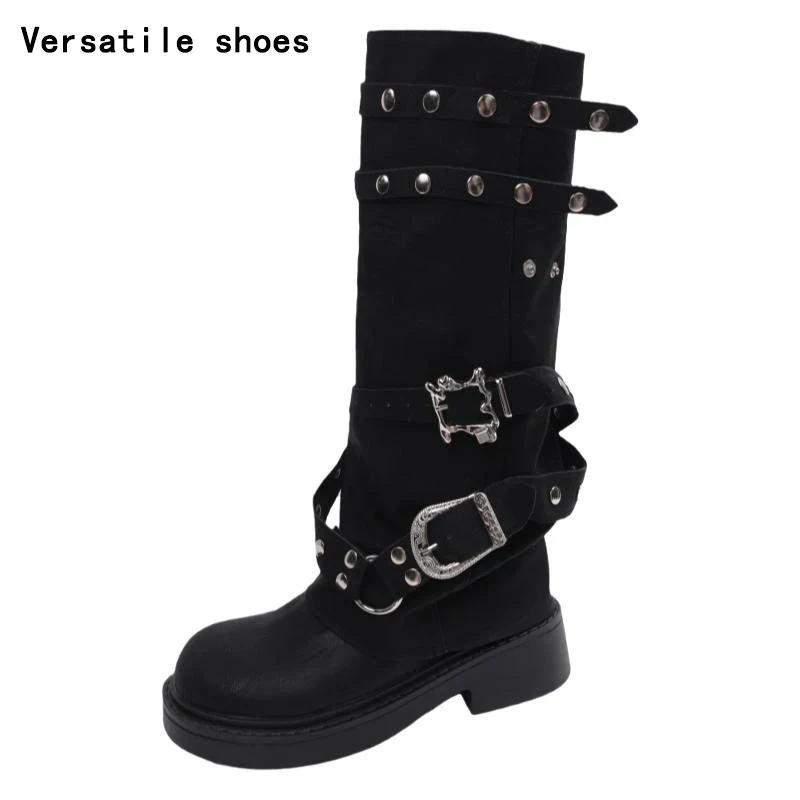 Винтажные женские сапоги-ковбойши с заклепками в стиле вестерн — фото 7