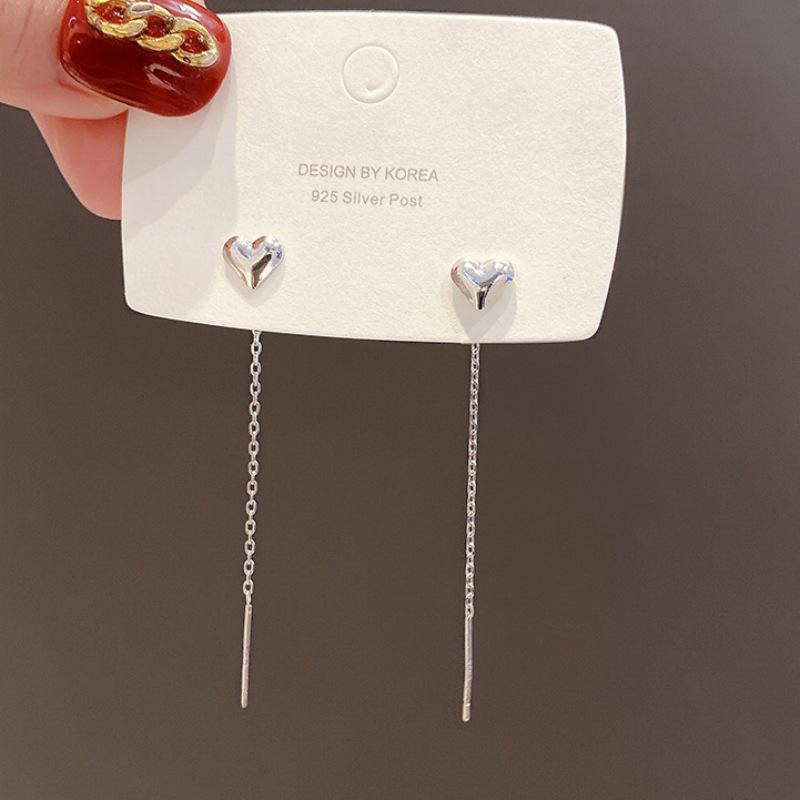 2025 Trendy Heart Drop Earrings - Women's Elegant Thread Design