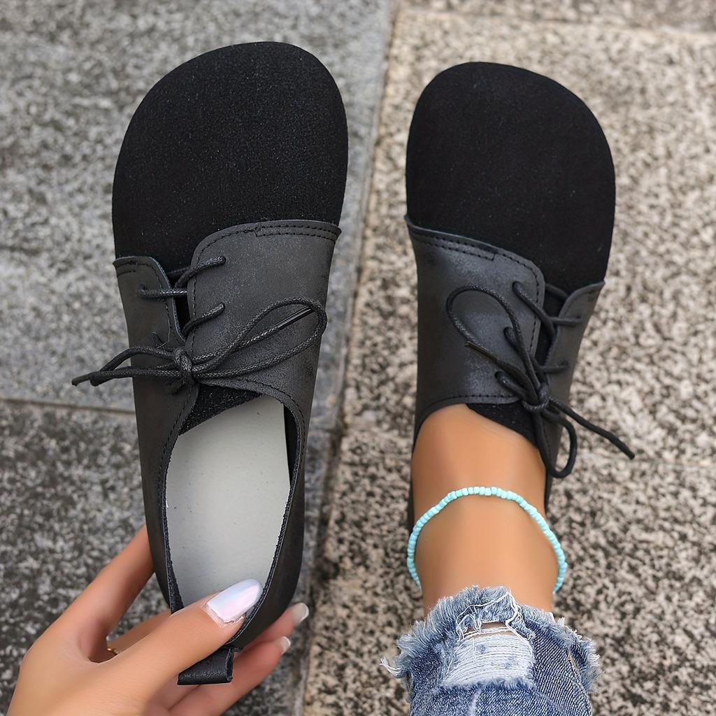 Dámské boty nadměrné velikosti v retro stylu, ploché, ležérní, všestranné dámské jednoboty, nízké, šněrovací mokasíny