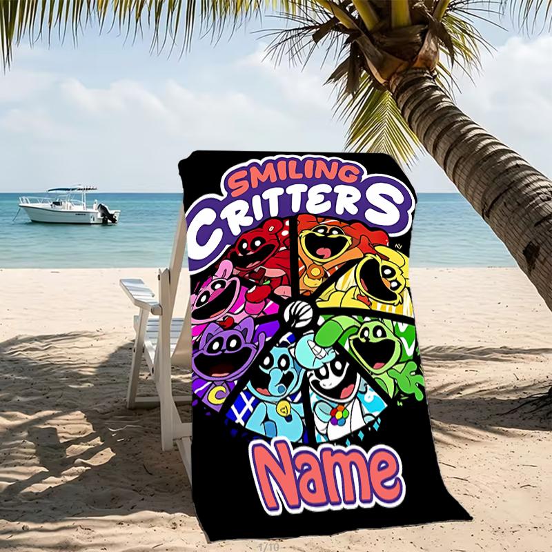 Customizable Personalized Beach Towels Smiling Critters Themed designs.Suitable for the Beach, Yoga, Sports;ideal As Beach Accessories