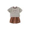 Boys Short Sleeve T Shirt And Shorts Set With Cotton Material For Summer Play