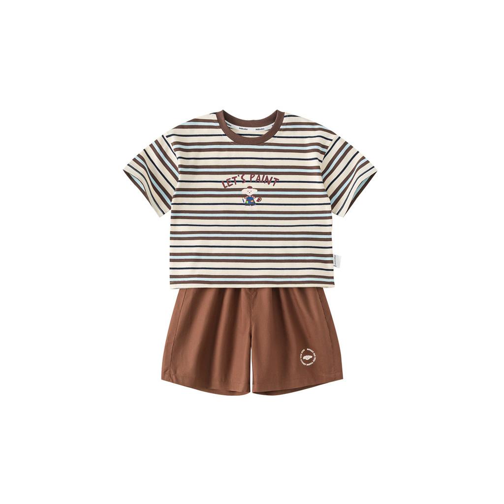 Boys Short Sleeve T Shirt And Shorts Set With Cotton Material For Summer Play