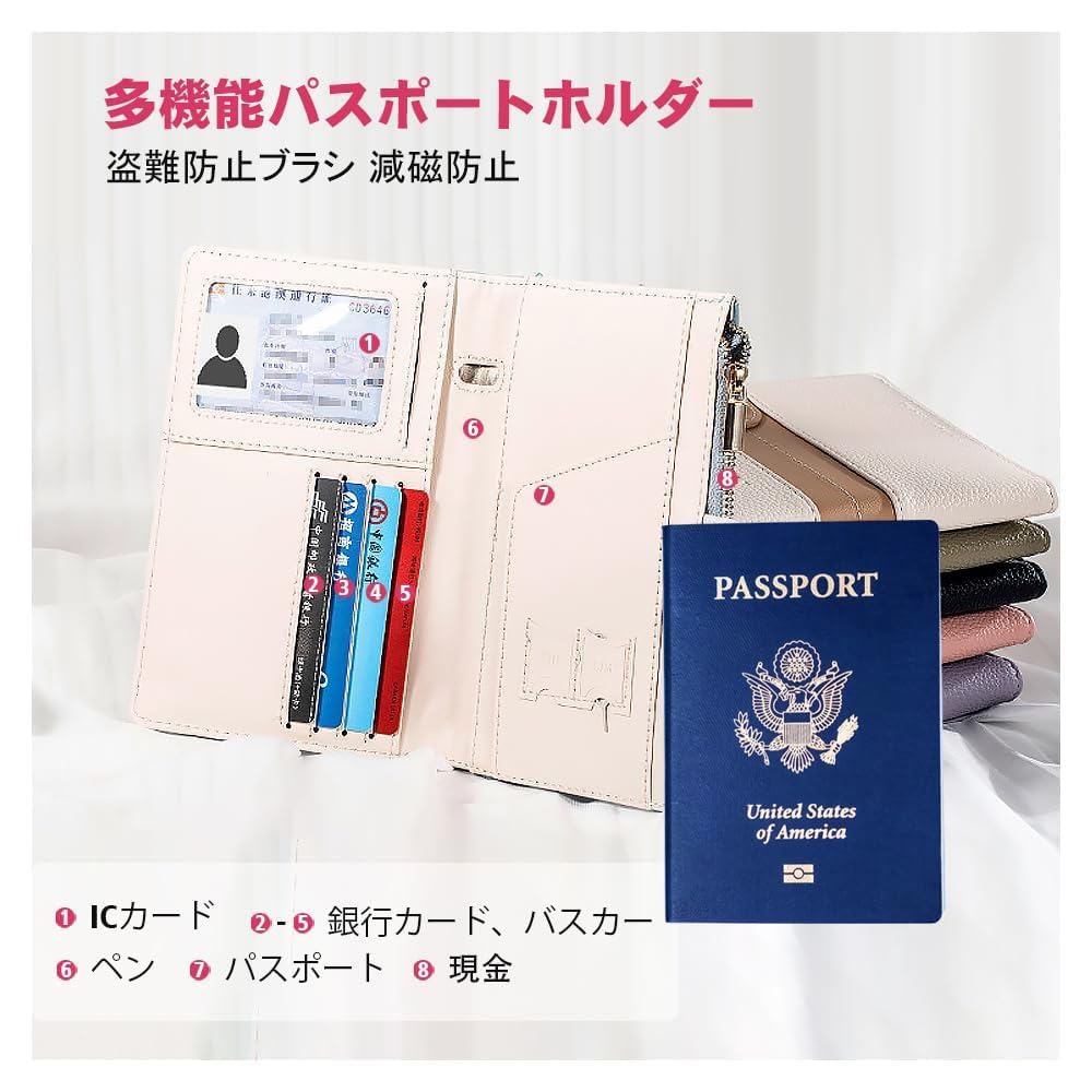 Passport PU Electromagnetic Wave Multifunctional Storage for Airline Tickets [Cirsaeur] Case, Anti-Skimming, Leather, Shielding, Pockets, Lightweight,