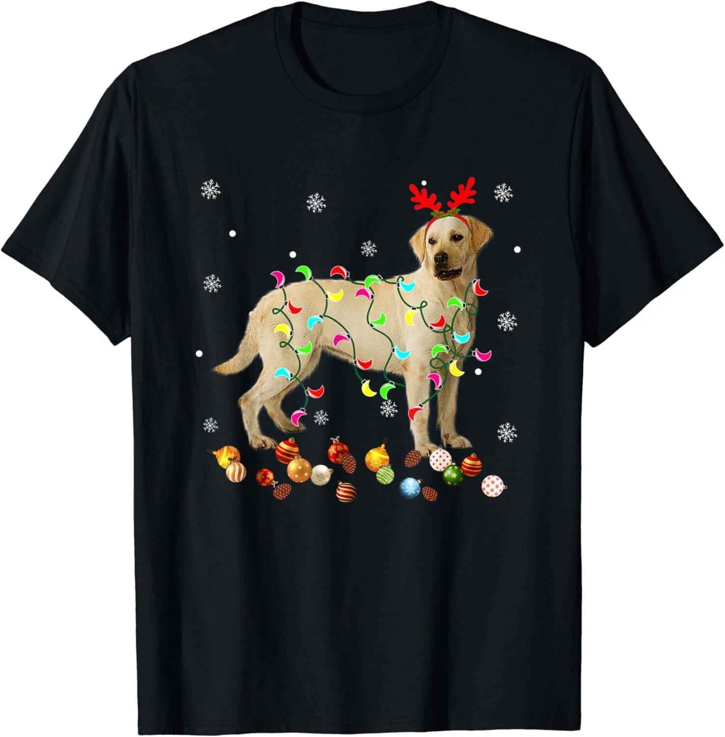 

Labrador Dog Christmas Lights Funny Xmas Pajama Puppy Lover Gift Unisex T-Shirt 2XL