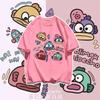 Summer Trendy and Fun Cartoon Clownfish Printed Short Sleeved T-shirt for Boys and Girls with Dopamine Style Parent-child Outfit