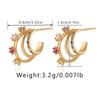 Delicate Rose Flower Design Light Luxury 18k Gold Plated Copper Stud Earrings For Women
