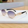 Vintage Retro Elliptical Metal Sunglasses With Uv400 Protection For Street Fashion And Outdoor Activities