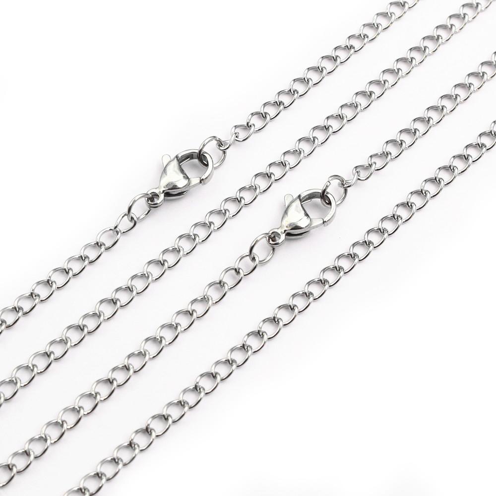 

5pcs /lot 4x3mm Stainless Steel Gold Necklace Chains 50cm Length with Labster Clasp DIY Jewelry Making Accessories Findings