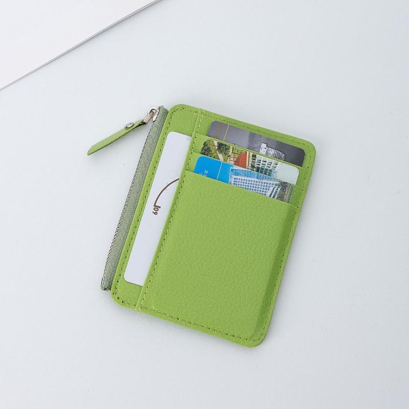Mini Credit Card Wallet Id Card Holder Men's Small Wallet Thin Sleeve Zipper Short Coin Wallet