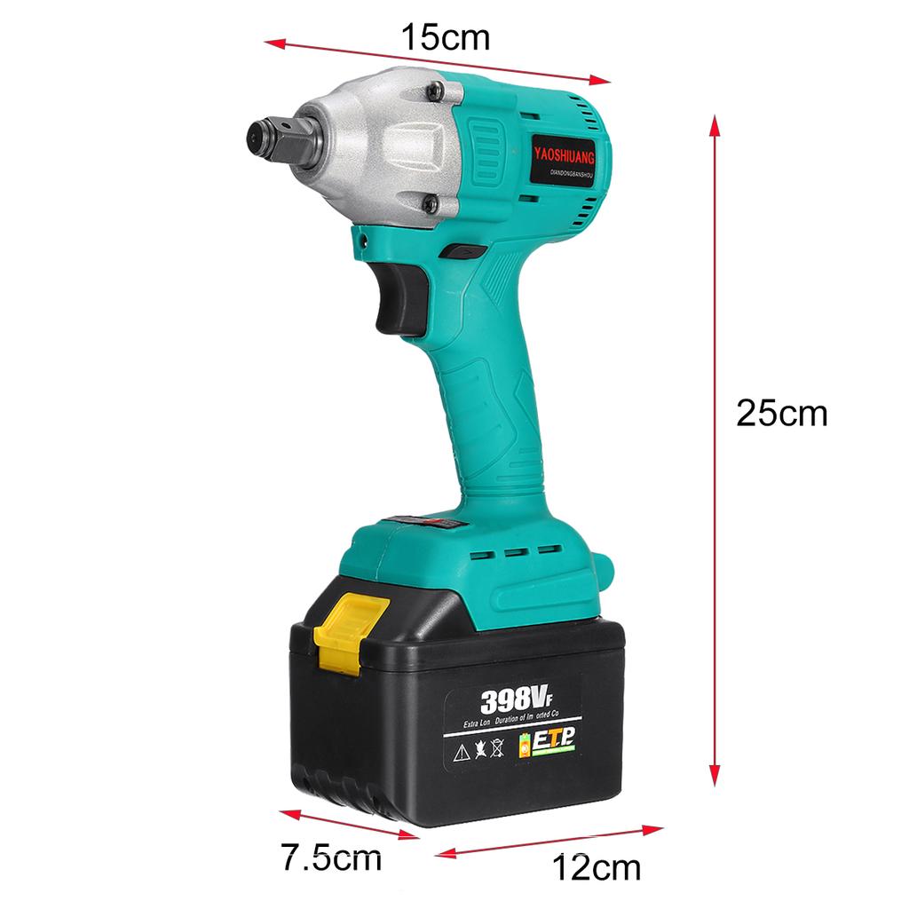 Details about / 398VF 680NM 39800mAh 1//2/'/' Cordless Brushless Electric Impact Wrench 2x Battery
