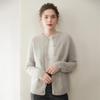 Women's Cable Knit Cashmere Cardigan - Thick, Round Neck, Single-Breasted, Slimming Fit for Autumn/Winter