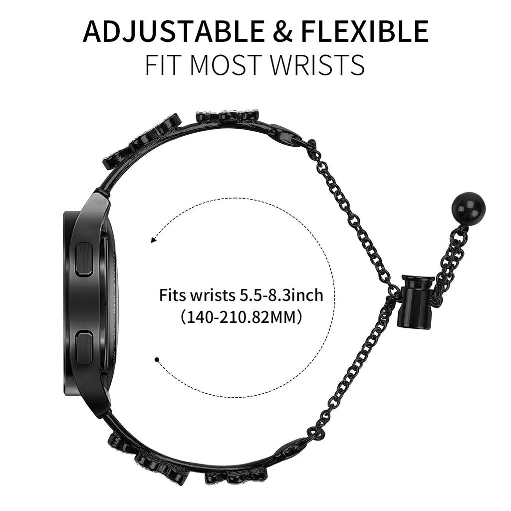 Metal Band Heart Clover Decor For Samsung Galaxy Watch3 41mm Watch Bracelet Replacement