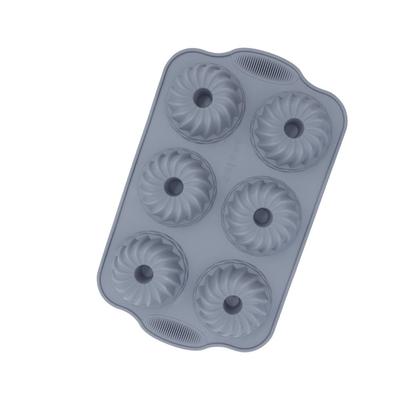 Antihaft-Silikon-Donut-Form 6-Loch Zylindrische Spirale Textur Backblech Hitzebeständig Wiederverwendbar Puddingform Kuchenherstellung