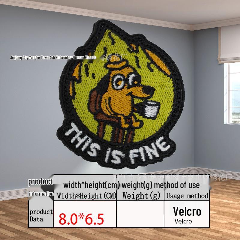 In-Stock Service Dog Embroidered National Flag Tactical Morale Patch - Hook & Loop Arm Badge