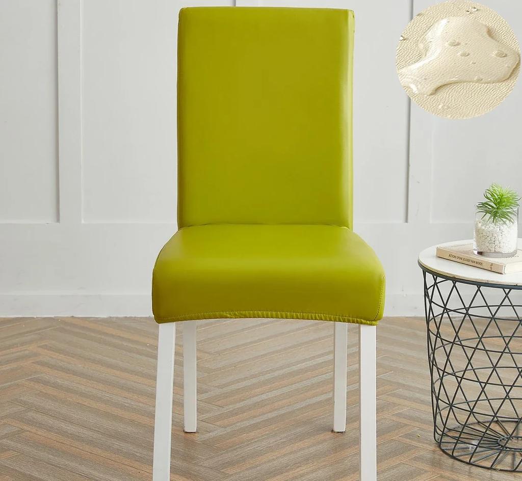 Chair Covers Waterproof for Dining Chair PU Slipcover Prevent Oil Stain, Stretch dustproof Protector Kitchen Chair cover