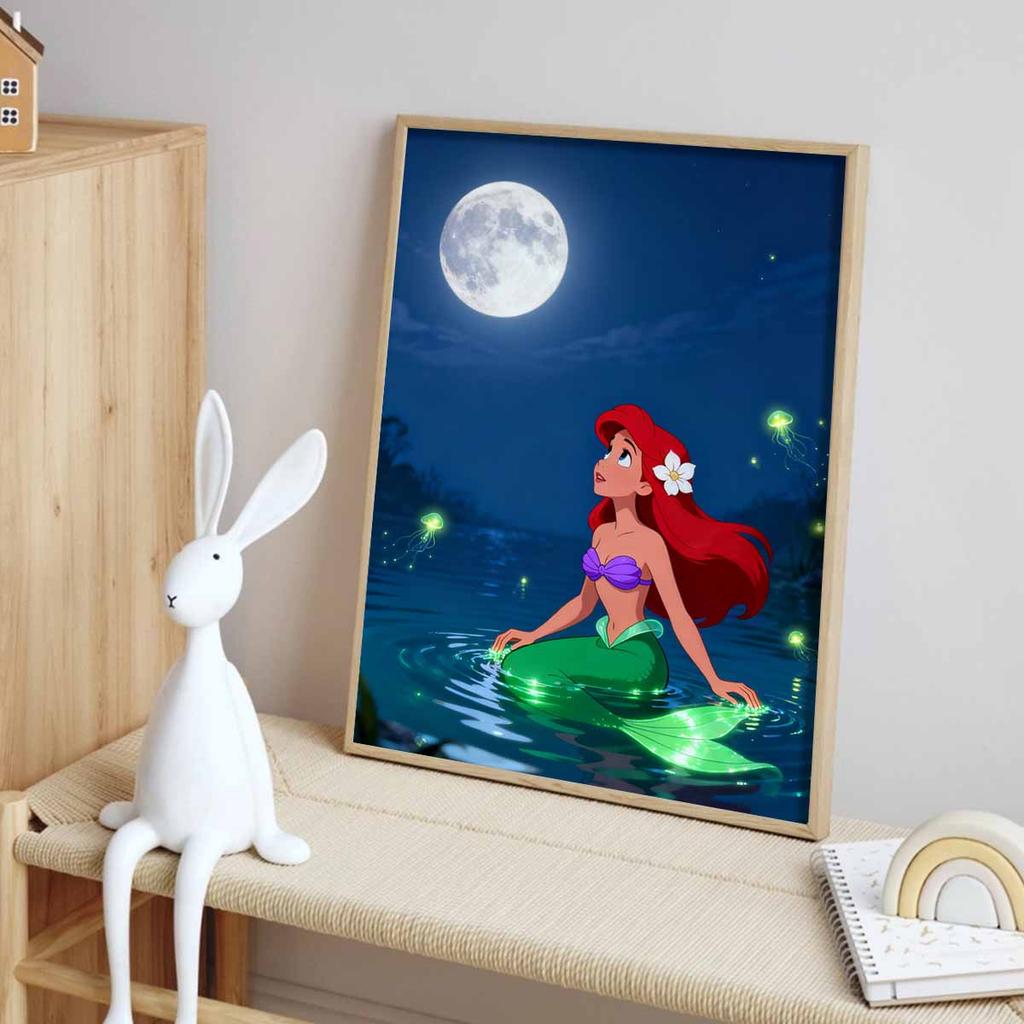 Disney Diamond Art Painting Kit The Little Mermaid 5D Diamond Painting Dot Art Home Wall Decor