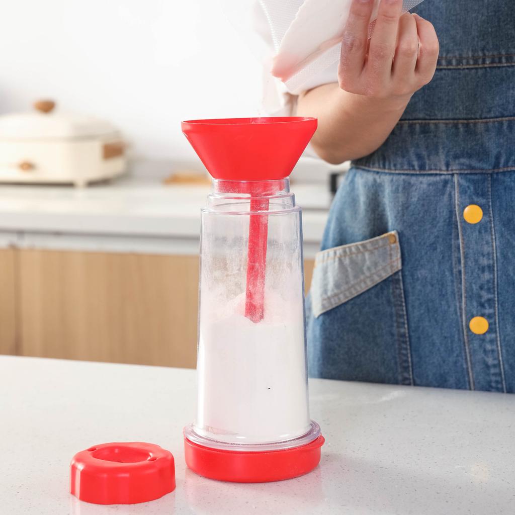 Rotating Flour Sieve Cup Plastic Flour Mixing Tool Handheld Semi-Automatic Flour Mixer for Kitchen Baking Kitchenwares