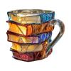 Painted Book Mug Handmade Colored Glass Book Coffee Mug Novelty Colorful Acrylic