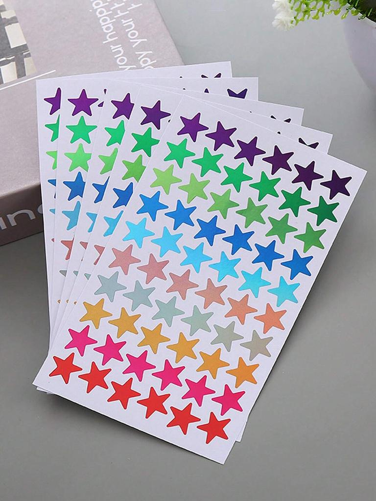6pcs/12pcs/18pcs Children Stationery Random Color Star Stickers, Handmade DIY Photo Album Decoration Accessories Planner Sticker Back To School
