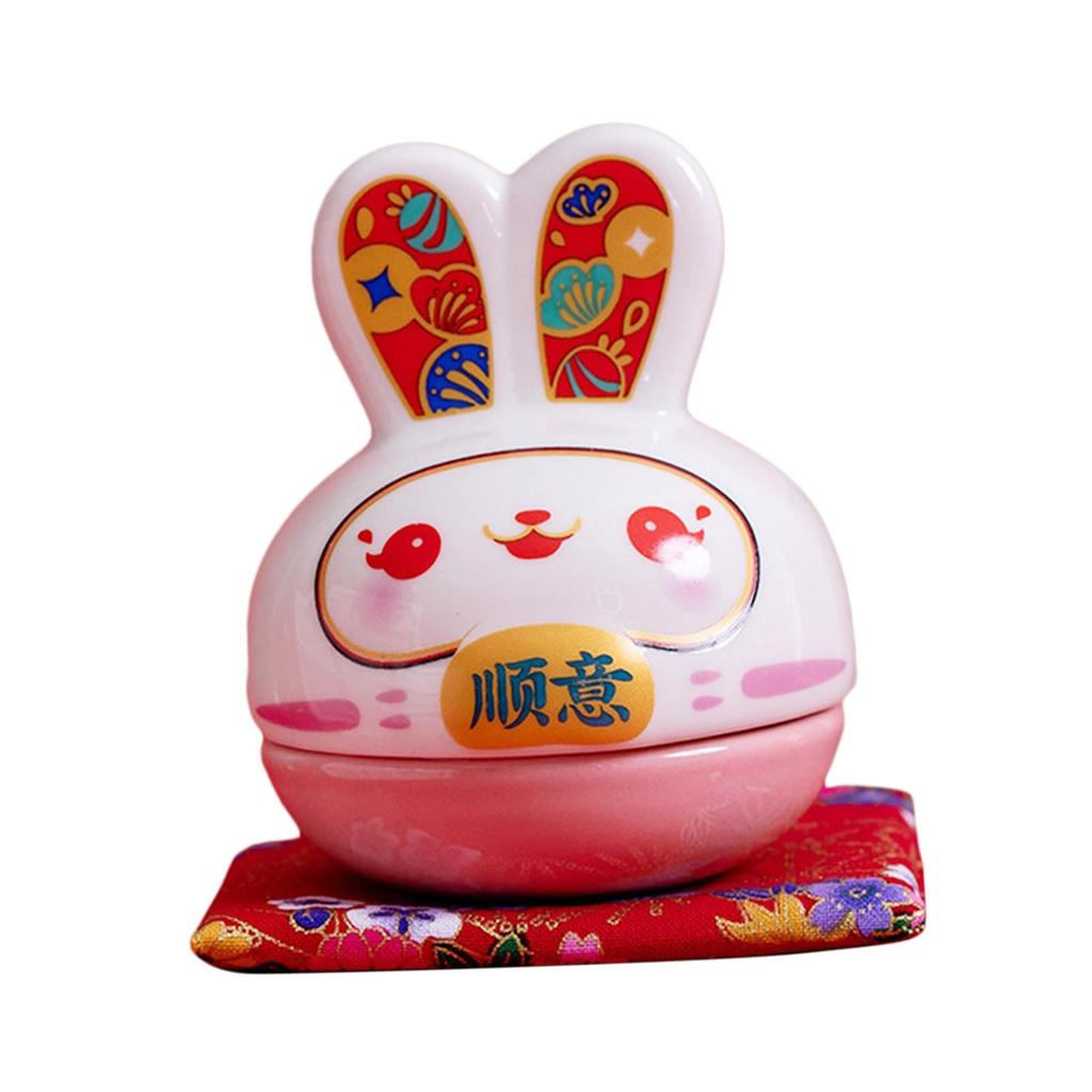 Rabbit Figurine Piggy Bank Saving Pot Jar Exquisite Decorative Container Small