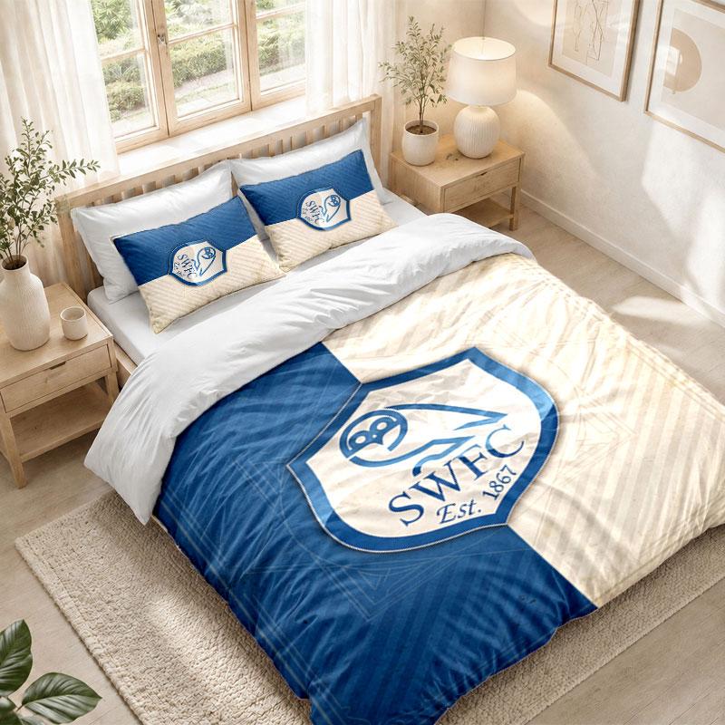 Bedding Set 1 Duvet Cover 2 Pillowcases Sheffield Wednesday Print Bedroom Home Decoration