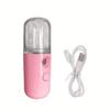 1 Set Nano Mist Facial Sprayer USB Rechargeable Portable Nebulizer for Face Moisturizing Makeup Fixing Use