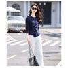 Spring and Autumn Irregular Long Sleeve T-Shirt Women's Simple Slim Fit Versatile Slim Top
