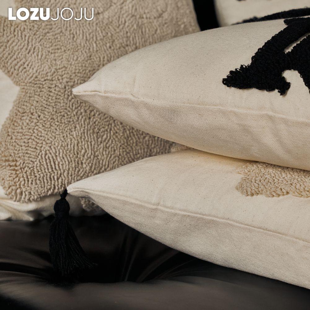 1PC LOZUJOJU Halloween Cartoon Pattern Pillowcase with Polyester Cotton Embroidered Cushion Cover for Sofa Living Room Bedroom Home Decor