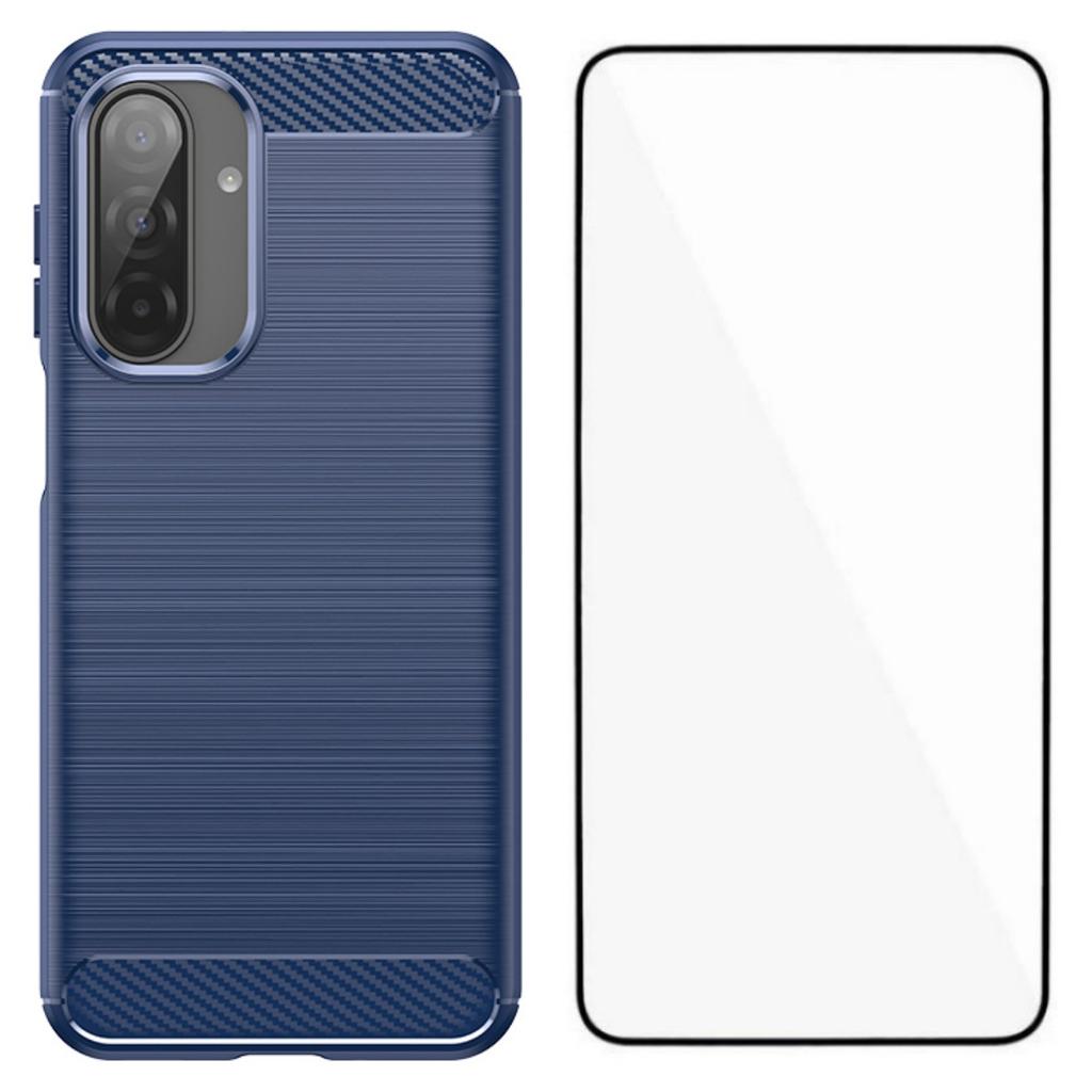 WANLONFENG LS Series For Samsung Galaxy A17 Case with Screen Film,Large Lens Hole Brushed Texture TPU Phone Cover