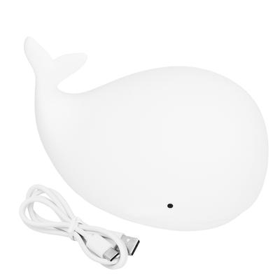 Silicone Night Light USB Charging Cute Whale Shaped Tap Lamp with 3 Lighting Modes 3H Timing